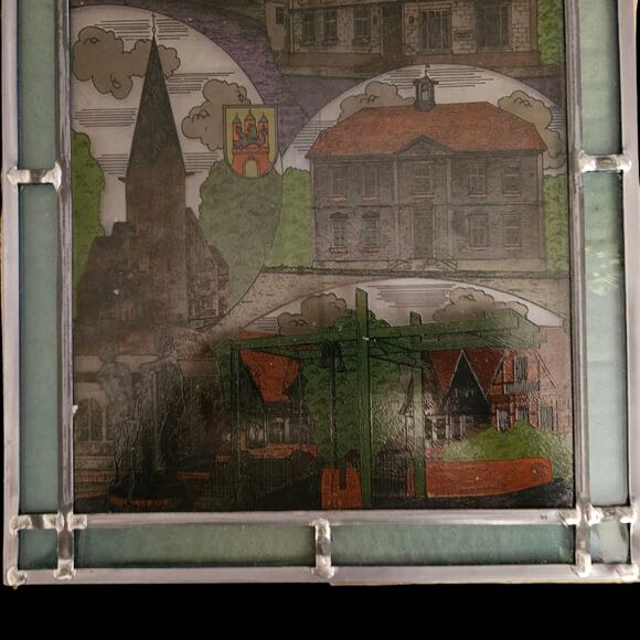 Stadt Soltau Germany Limited Edition 14x11 Stained Glass Art Panel w/ Chain COA - Picture 3 of 6